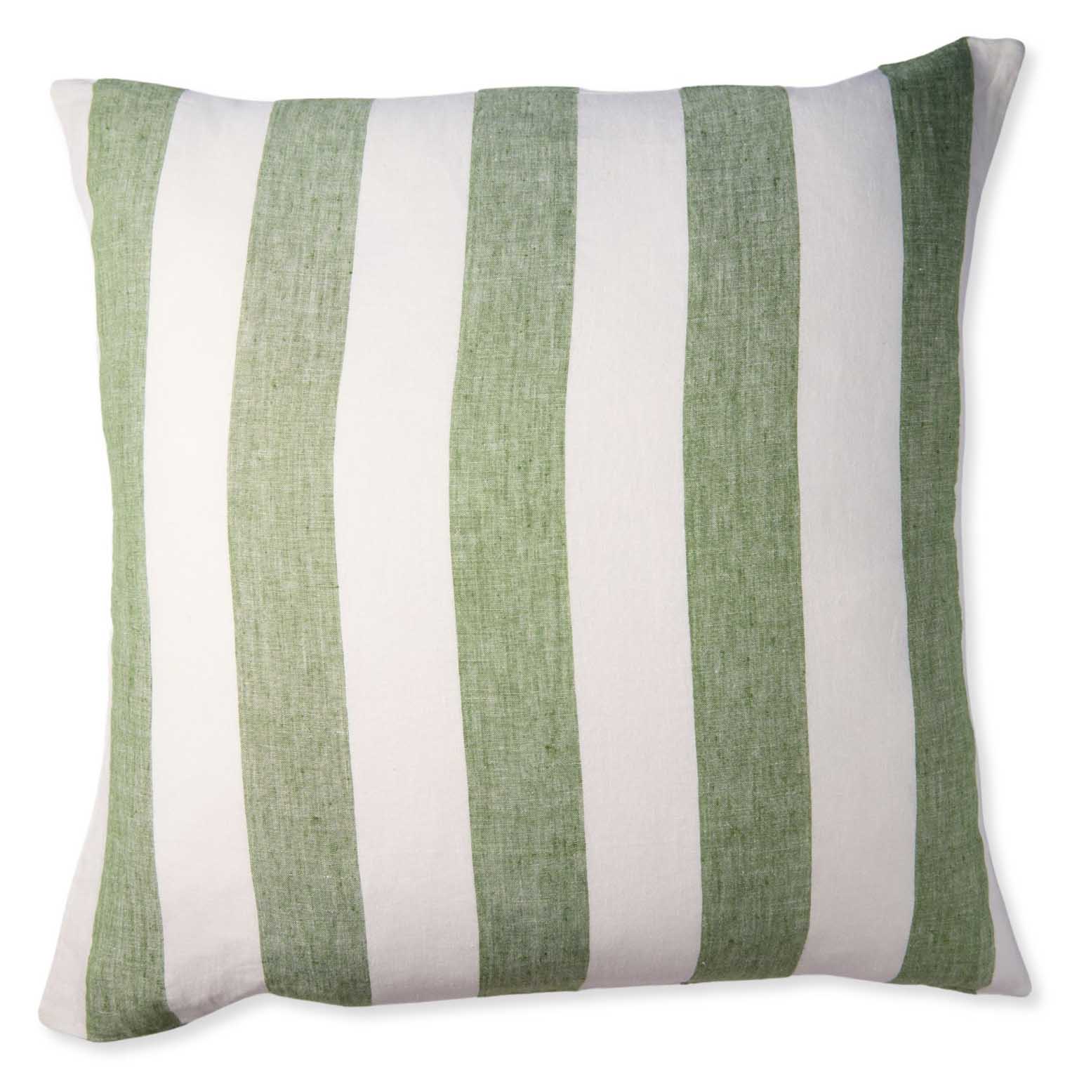 Kip&Co Moss Stripe Linen European Pillowcases 2P Set